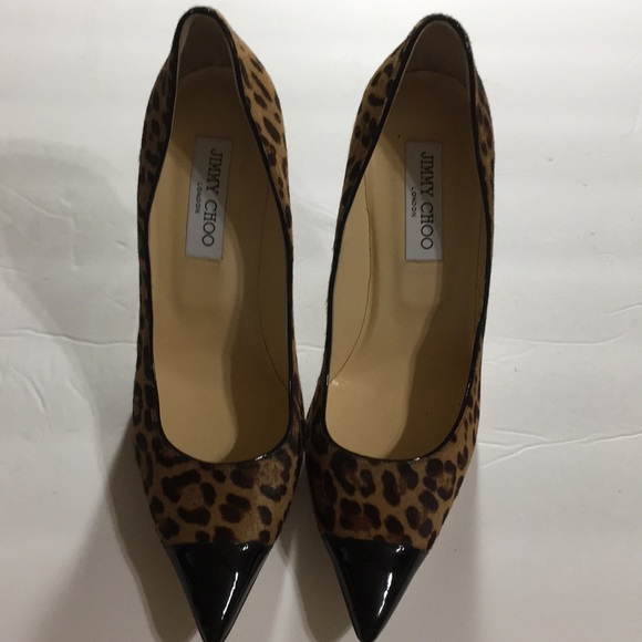 SOLD SOLDNew Jimmy Choo Leopard W/Black Patent - Picture 8 of 8